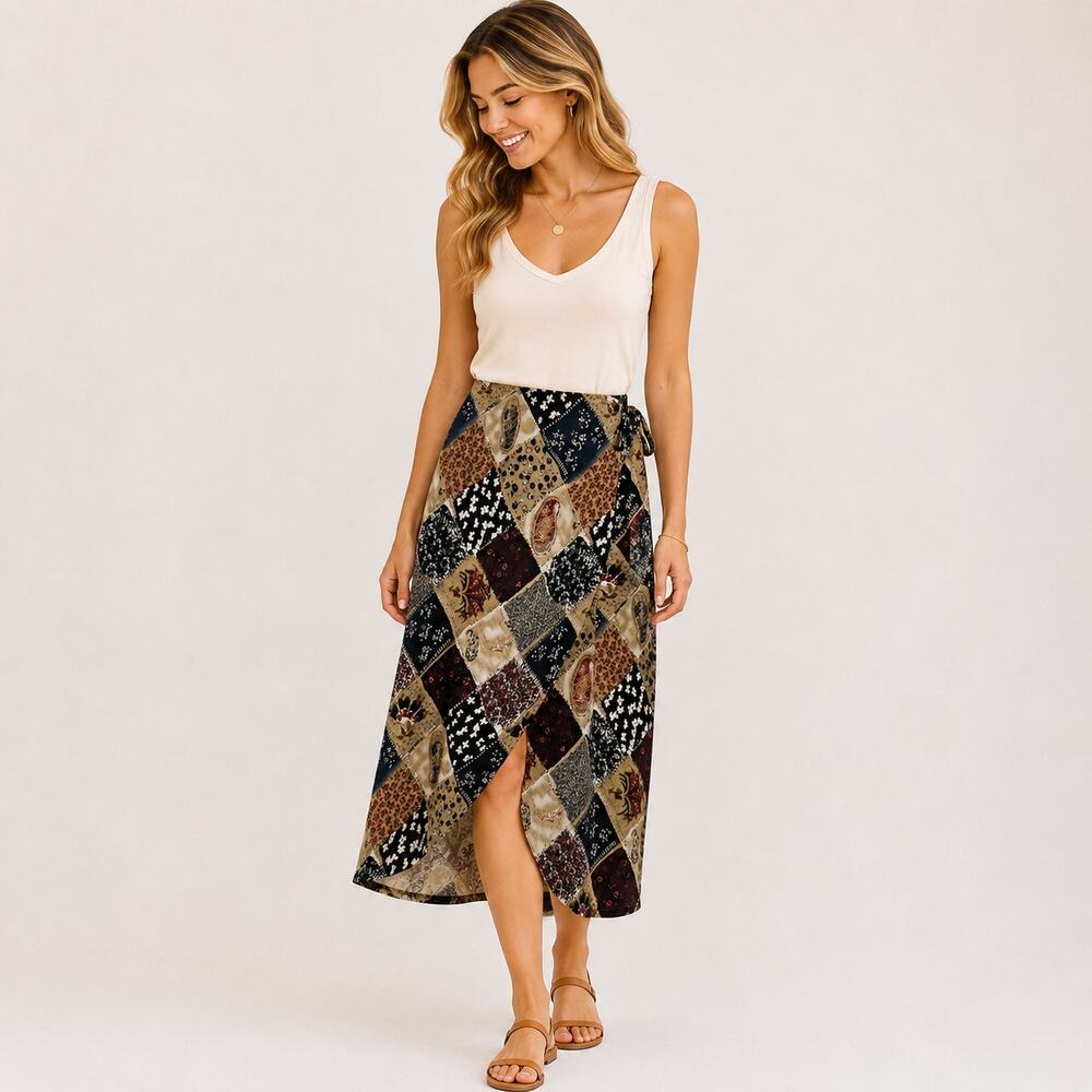 Classic by Jantzen Wrap Skirt Women's Size 14 NWOT Boho Earthy Cottage Hippie